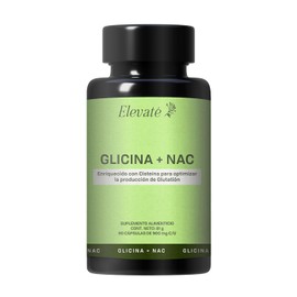 Glicina Nac Cápsulas 900 Por Porción Suplemento Bienestar Rutina Diaria Promoviendo Glutatión