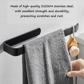 2pcs Jasni Paper Towel Holder, Paper Towel Holder, SUS304 Stainless Steel Paper roll Tissue Holder Under Cabinet for Kitchen, Counter, Bathroom, Self Adhesive or Drilling Wall Mounted (2Pcs Black)