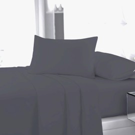 Rohi Easycare Flat sheet Single – Soft Touch Polycotton Bed Sheet – Anti Allergy – Cool & Comfortable Flat Sheets (Single Flat Sheet, 177 x 255cm, Grey)