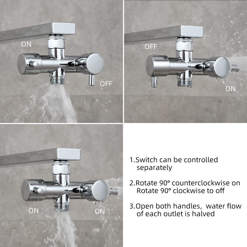 Tecmolog DSF014 2-Way Diverter Valve G 1/2 Brass Shut-Off Valve