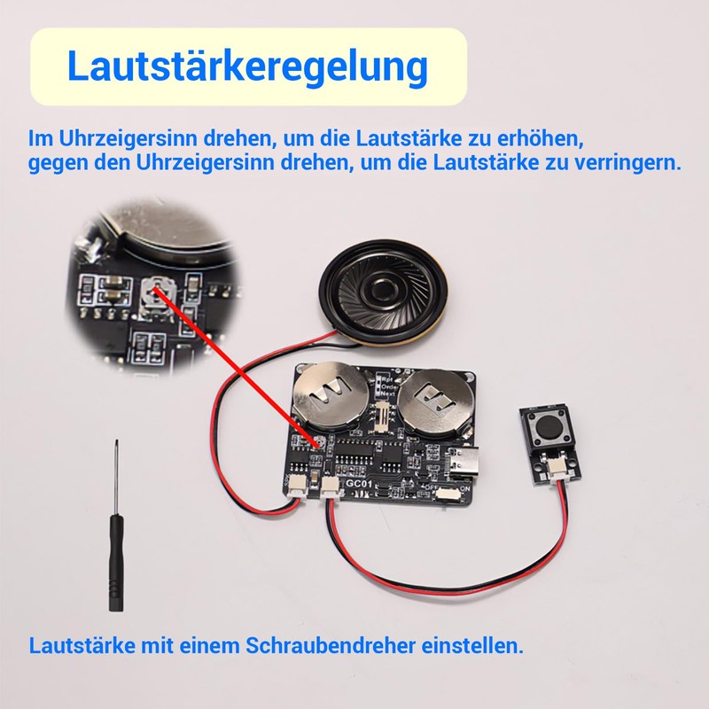 DONGKER Sound Module Button Control 8 m Adjustable Volume and