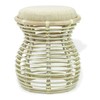 Milan Handmade Natural Rattan Wicker Ottoman Stool Vanity Bedroom Fully