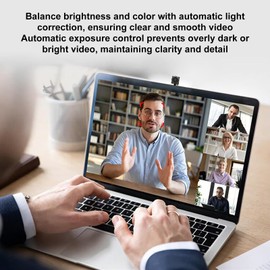 EBTOOLS Center Cam, 1080P Middle Screen Webcam with Mic, 120° Wide Angle, Eye to Camera, USB Webcam for Laptop, PC, Home Video Conferences
