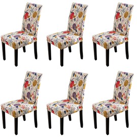 Layack Chair Covers, Set of 6, Elastic, Modern Protector Chair Covers, Removable Washable Chairs, Protective Decoration Chair Cover for Dining Room, Hotel, Banquet, Wedding, Party Decoration