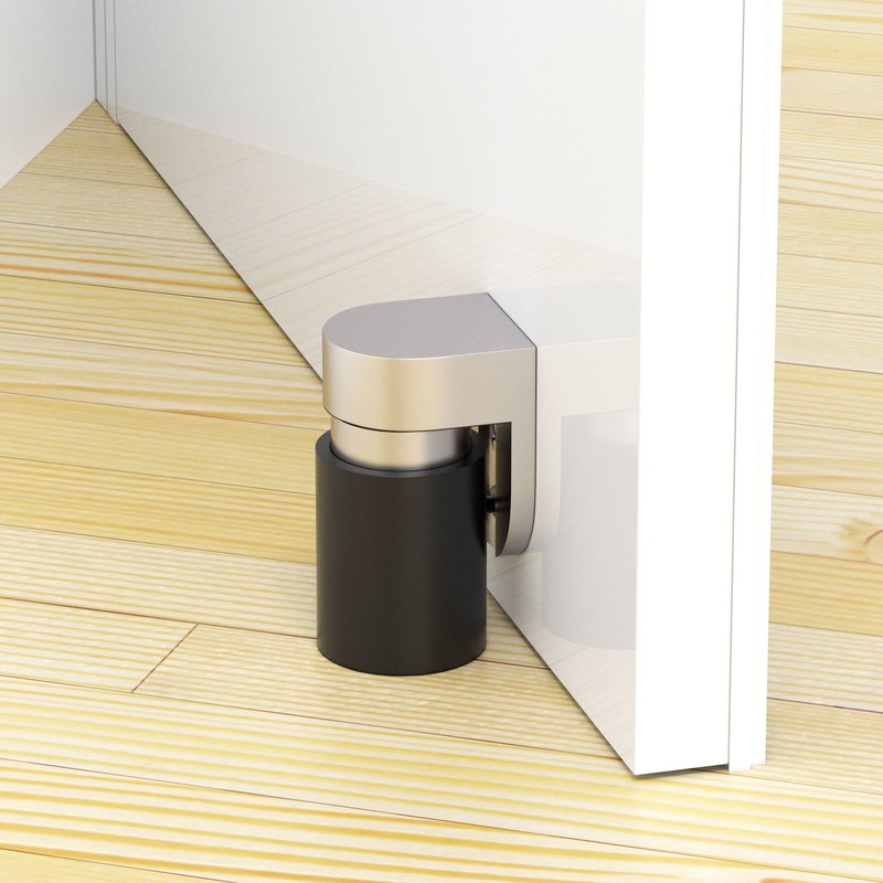 Cylindrical Floor Mount Door Stop Stainless Steel Heavy Duty Magnetic