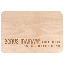 Spruchreif Breakfast board with engraving "Bonus Mama", gift for bonus mum, gift for stepmother for Mother's Day