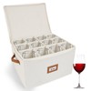 HOMELUX THEORY Wine Glass Storage Box with Dividers, Ivory Hard