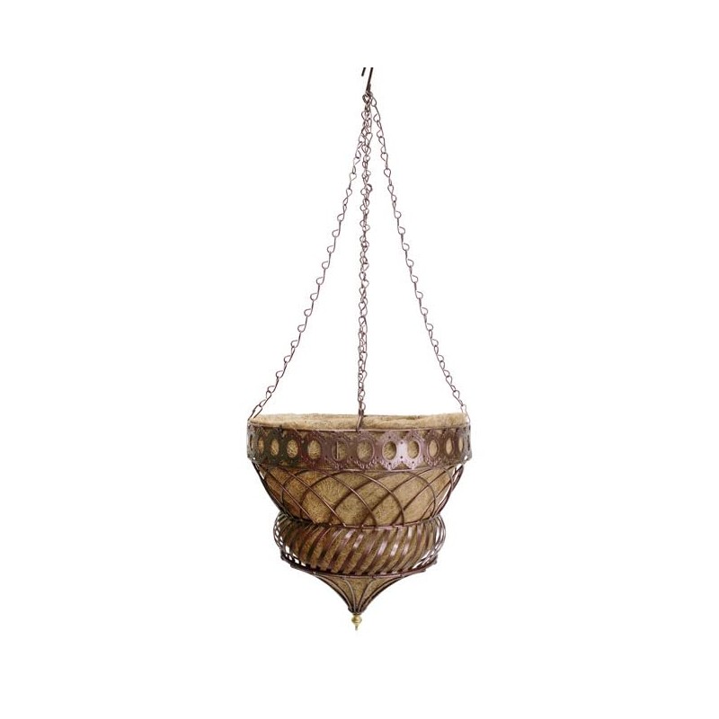 Austram Bronze Queen Anne Hanging Planters, 14 inch Diameter, Metal