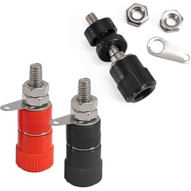 ATNSINC 30PCS Binding Posts Terminals 4mm Banana Plug Socket & Red and Black Gold Plated 4mm Female and Male Banana Plugs Banana Socket Terminal Connector