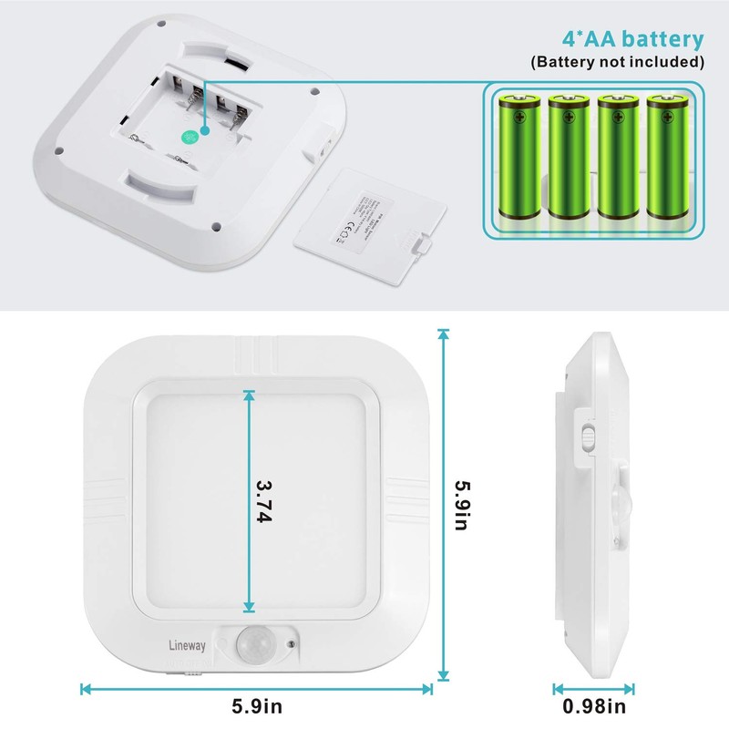 LINEWAY Motion Sensor Ceiling Light - Indoor Motion Activated LED