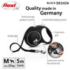 Flexi Black Design Tape Black Medium 5m Retractable Dog Leash/Lead