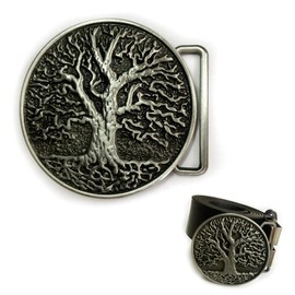 TUYOBG 1 Piece Belt Buckle with Tree of Life Root Branch Round - 3D Tree Belt Buckle for Men - Vintage Casual Western Denim Style - Heavy Duty Stylish Belt Buckle for Men Accessories