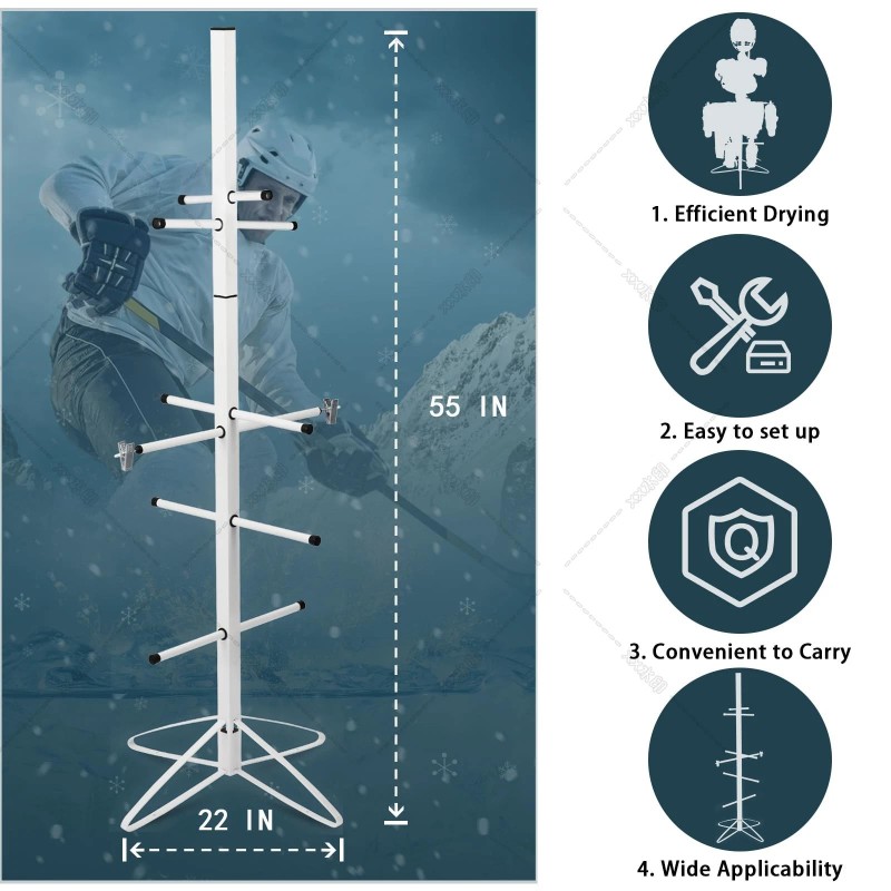 MYHLPER Hockey Gear Drying Rack Hockey Drying Rack Metal Sports