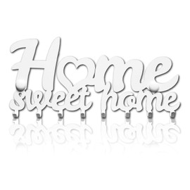 SirHoldeer Key Holder Modern, Home Sweet Home Key Hook, Key Holder Wall, Key Hanger with 8 Hooks, Key Holder Wall, Wall Decoration Hallway, Metal Decoration