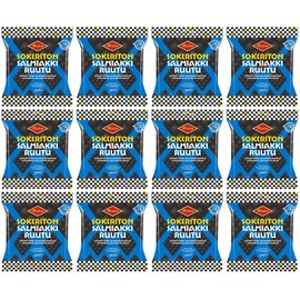 Halva Sokeriton Salmiakkiruutu Liquorice 12 Pack of 90 g