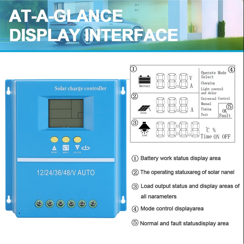 12V 24V 36V 48V Auto MPPT Solar Charge Controller Solar