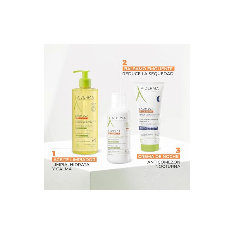 ADERMA, Exomega Control Bálsamo Emoliente, Para Piel Muy Seca o