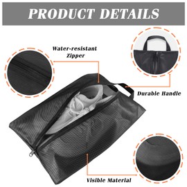 Moyad Pack of 2 Shoe Bag Travel Shoe Bag Large Shoe Bags with Zip Shoe Organiser Waterproof Storage Bag Portable Transparent Shoe Bag Travel Accessories Travel Essentials, black, travel bag