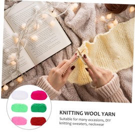 OHPHCALL 6 Rolls Milk Knitting Yarn Soft Skin Friendly DIY Supplies for Handmade Sweaters Hats Scarves and Accessories Versatile Craft Material Deep Roman Fruit Fluorescent