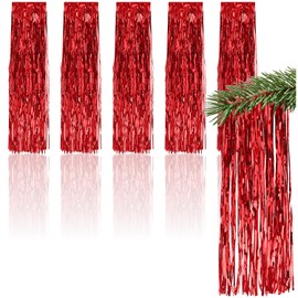 com-four® Tinsel for Christmas, tinsel garland, straight, Christmas decorations for the Christmas tree