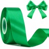 Mauproy 1-1/2 Inch Wide Green Satin Ribbon, 50 Yards Solid