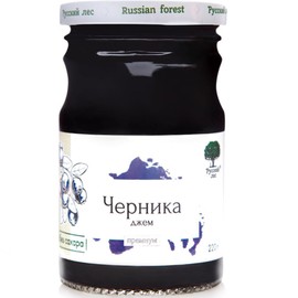 Russian Forest All Natural Wild Blueberry Premium Jam No Added Sugar, GMO or Preservatives 220g/ 7.76oz
