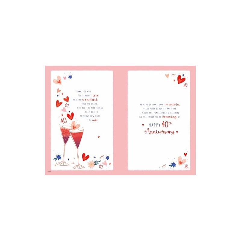 For My Husband on our Ruby 40th Wedding Anniversary Card