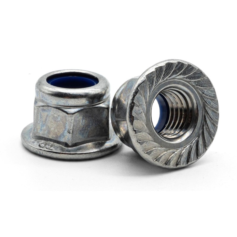 Hippo Hardware M4 (4mm) Flanged Serrated Nyloc Nuts A2 Stainless