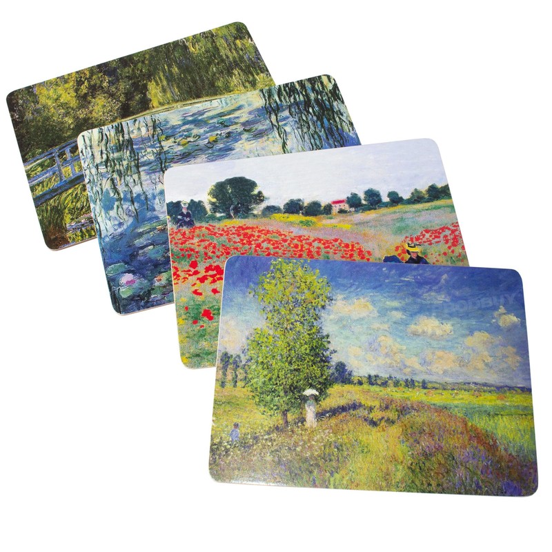 [Set of 4] Claude Monet Artwork Placemats & Coasters