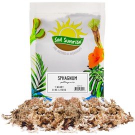 Soil Sunrise Sphagnum Moss Potting Mix (1 Quart) for Carnivorous Plants: Blend of Dried Moss with Perlite