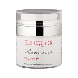 Eloquor RegeneLift SPF 50 Day Cream. Anti Wrinkle Fragrance Free Face Moisturiser For Normal to Combination Skin With Retinol, Hyaluronic Acid, & Shea Butter. UV Protects & Reduces Aging Signs. 50ml.