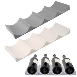 vcsjw Pack of 2 Bottle Holder Refrigerator, Bottle Rack Fridge Non-Slip Fridge Bottle Holder, Stackable Fridge Organiser Bottles, Fridge Bottle Shelf for Kitchen Pantry Cabinet