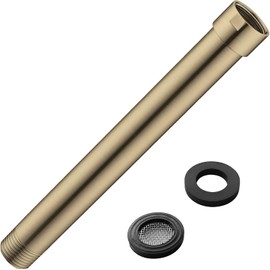 HOMYEP Shower Arm Extender 8 Inch Straight Extension Pipe Arm for Rainfall and Handheld Shower Head, Female to Male NPT 1/2 Inch, Brushed Gold