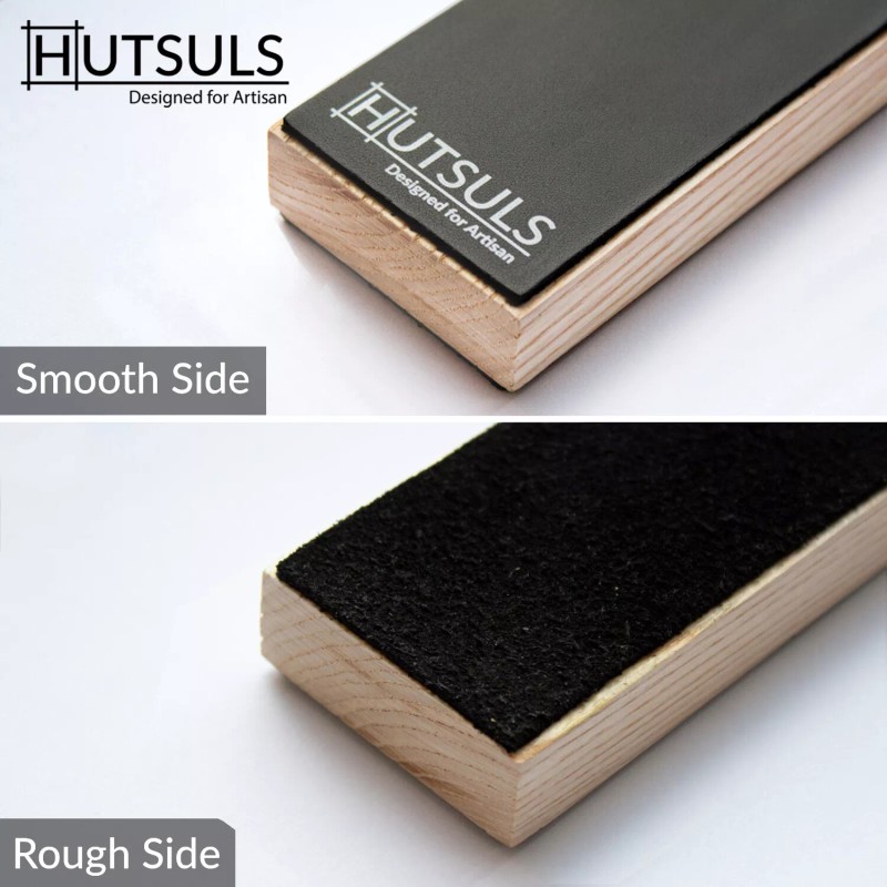 Hutsuls Leather Strop for Knife Sharpening 3"x9" Double Sided Paddle