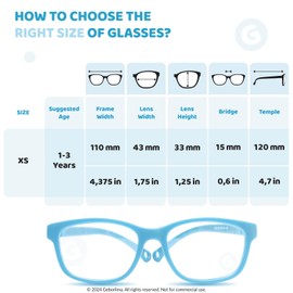 Geborilma Kids Flexible Glasses Frames for Kids - X-Small Unbreakable Eyeglasses for Kids Flex Glasses for 1-3 Years - Toddler Flexible Frame Glasses 42-14-120 Sky Blue