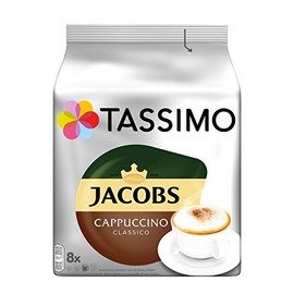 Tassimo Jacobs Cappuccino Classico Capsules, 8 Coffee Capsules
