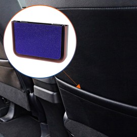 ACROPIX Car Trash Can Trash Bin Foldable 9.8" Length 3.1" Width 6.3" Height Blue Black Rhinestone Plastic