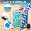 2-in-1 Beach Cart with Big Wheels for Sand, Folding Utility