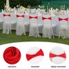 50 Pcs Red Spandex Chair Sashes,Bows Elastic Chair Bands Without