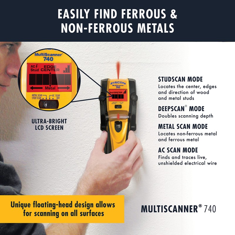 Zircon MultiScanner 740 Electronic Wall Scanner with Built-In Erasable Wall