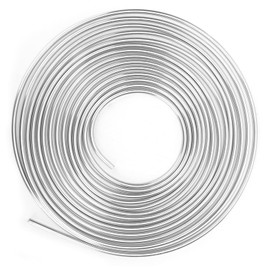Brake Lines, 25' Copper Nickel 3/16" Brake Line Tubing for Metric Brake Lines, Qiilu OD Coil Roll for Hydraulic Brake Fuel Systems True Copper-Nickel Alloy Non-Magnetic Brake Line Replacement Tube Coil and Fitting Kit (B(Silver))
