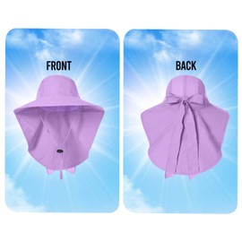 UPF 50+ Sun Protection Hat for Women's Female Adult UV Solar Protection Wide Brim Outdoor Beach Fishing Bucket Bonnie Cap Visor with Neck Flap Breathable Mesh Lightweight Foldable Windproof A Lavender