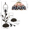 LXHCYOU Tiffany Table Lamp, Pink Stained Glass Desk Light, W12H19