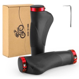 GXCROR Ergonomic Bicycle Grips with Non-Slip Point Design, Shock-Absorbing Rubber Handlebar Grips for Mountain Bikes, 130 mm Safety Grips