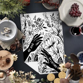 FITIE Motivational Floral Kitchen Towels, We Rise by Lifting Others Inspirational Black and White Hand Towels for Bathroom Kitchen, Positive Quote Dish Towels Tea Towels, 16x24 Inch