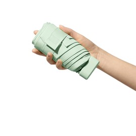 Maibar Mini Umbrella UV Protection Portable Lightweight Pocket Umbrella Sun Protection Small Folding Parasol UV-Resistant for Women, X-green