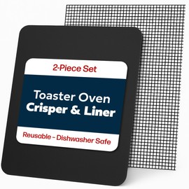 Cooks Innovations Toaster Oven Non Stick Liner & Crisper Set - Get Crispy Food Every Time - Easy Clean Up - Premium Crisping Sheet with Nonstick Oven Liner for Toaster Oven (9 x 11)