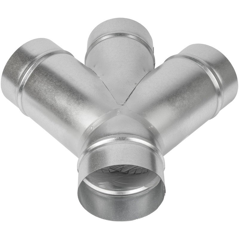 4" Inch W-Shape Ducting Splitter - 45 Degree Galvanized Steel
