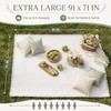 Etnorsu 91 x 71inch White Outdoor Picnic Blanket with Waterproof