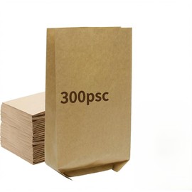 300 Pcs Waxed Kraft Sanitary Napkin Disposal Bags — Feminine Hygiene Liner Bags for Restroom & Bathroom Dispensers, Brown Kraft Waxed Paper Bags for Tampon & Pad Disposal, Janitorial/Commercial Use
